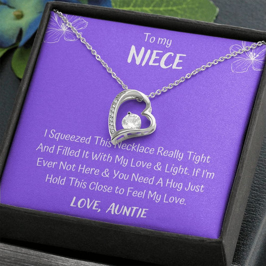 To My Niece Love Auntie - Forever Love Necklace