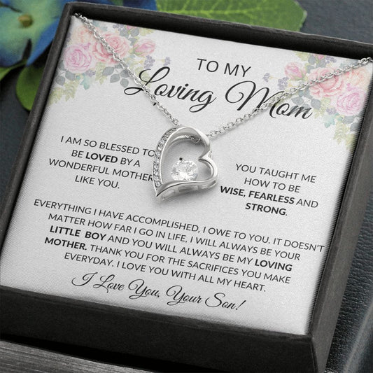 To My Loving Mother Love Son- Forever Love Necklace