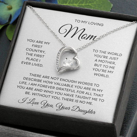 To My Loving Mom Love Your Daughter - Forever Love Necklace