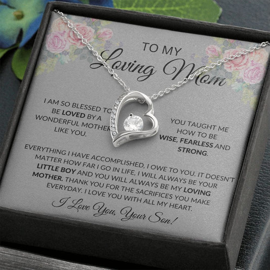 To My Loving Mom Love Your Son - Forever Love Necklace