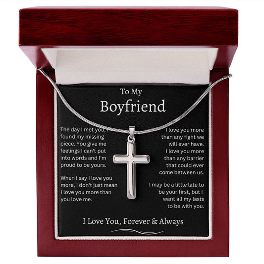 To My Boyfriend Stainless Cross Necklace